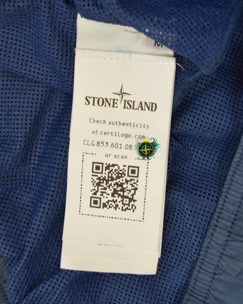 Stone Island Nylon Metal Patch Project Swim Short Blue detail view