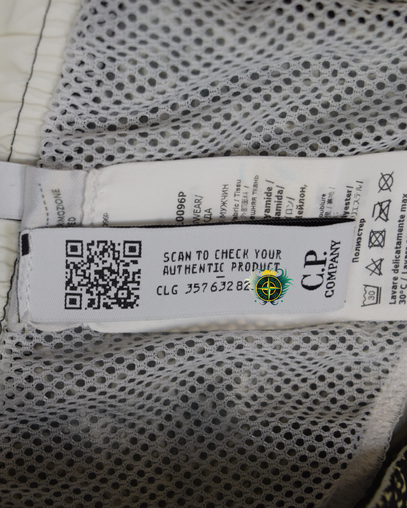 Stone Island Flatt Nylon Baja Print Swim Shorts Black detail view