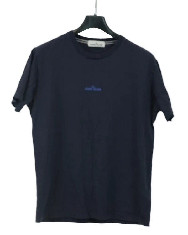 Stone Island Isola Di Pietra Print T-Shirt Blue front view