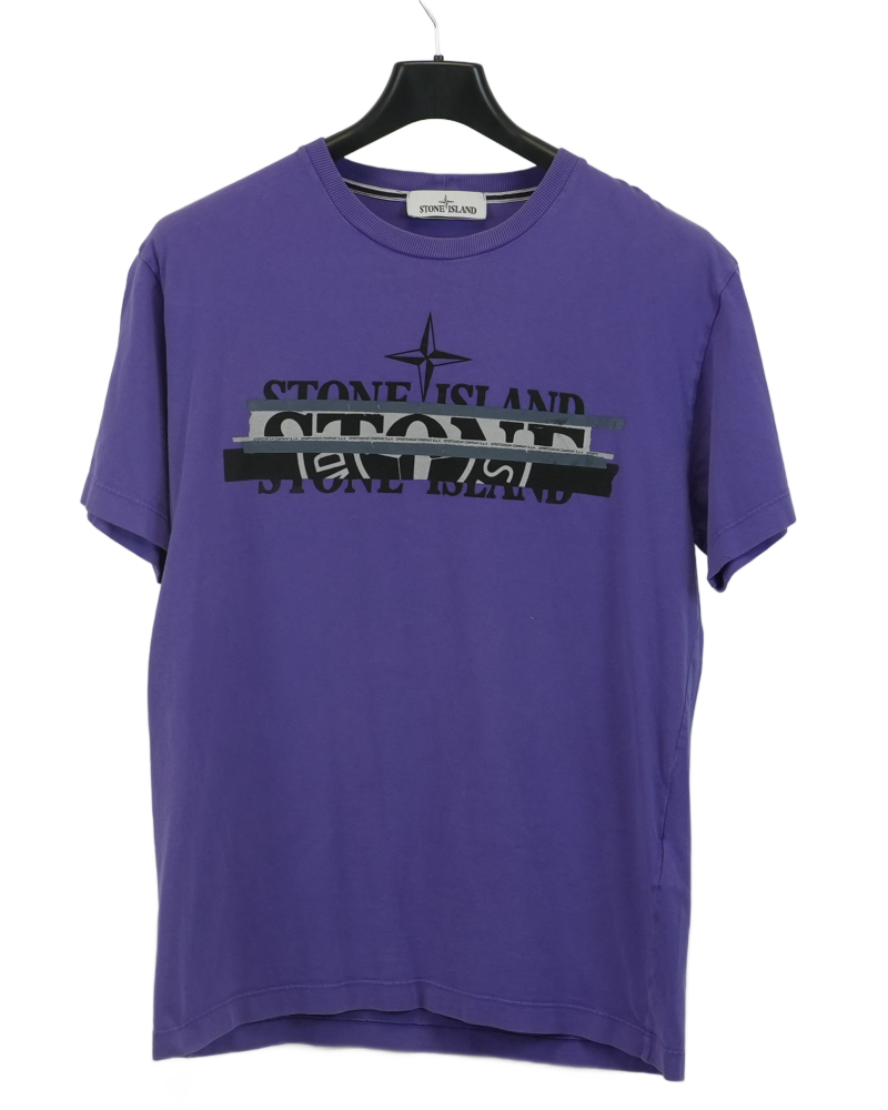 Stone Island Mixed Media 2 T-Shirt Purple front view