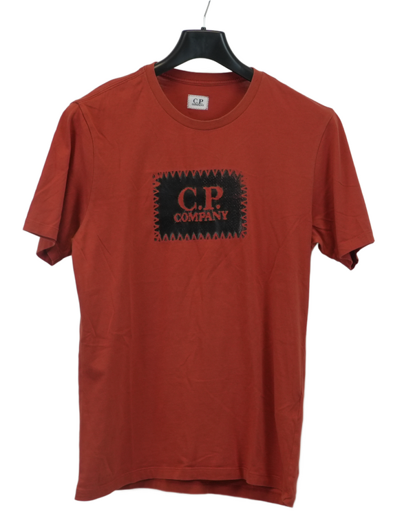 C.P Company Chest Print T-Shirt Orange front view