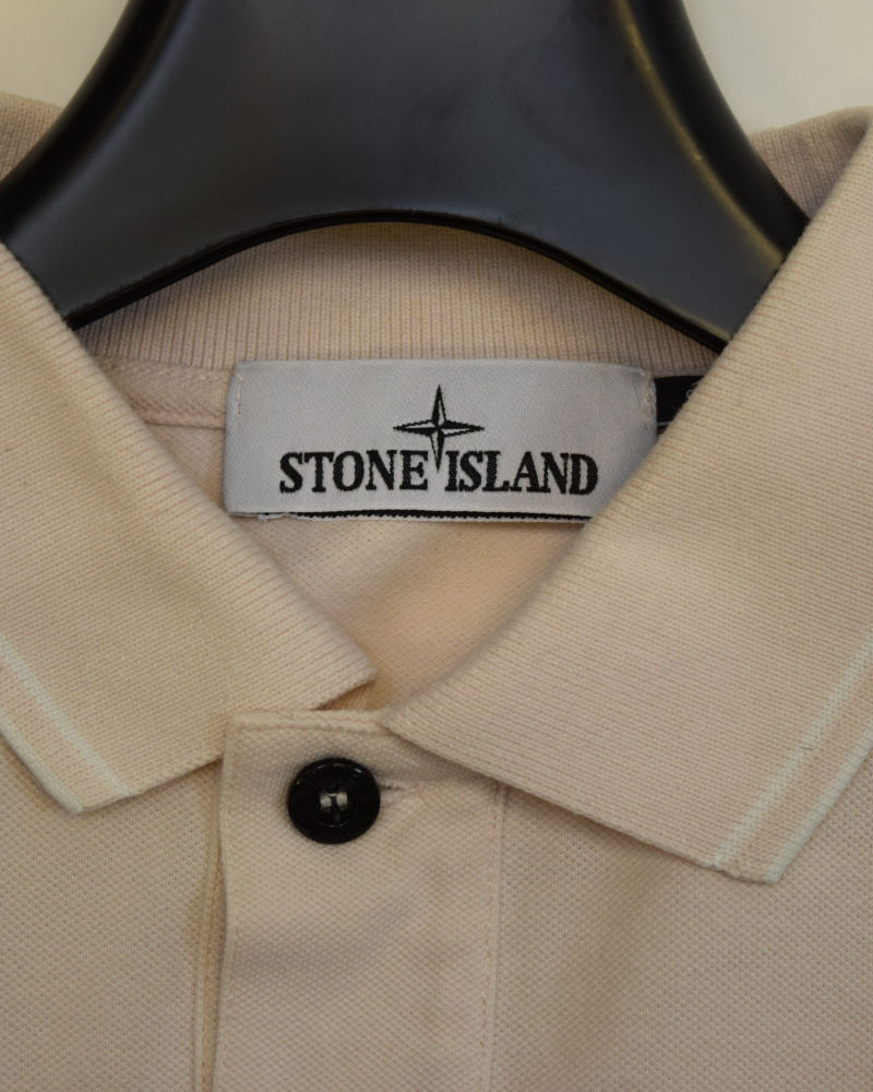 Stone Island Compass Patch project polo shirt Light Pink detail view