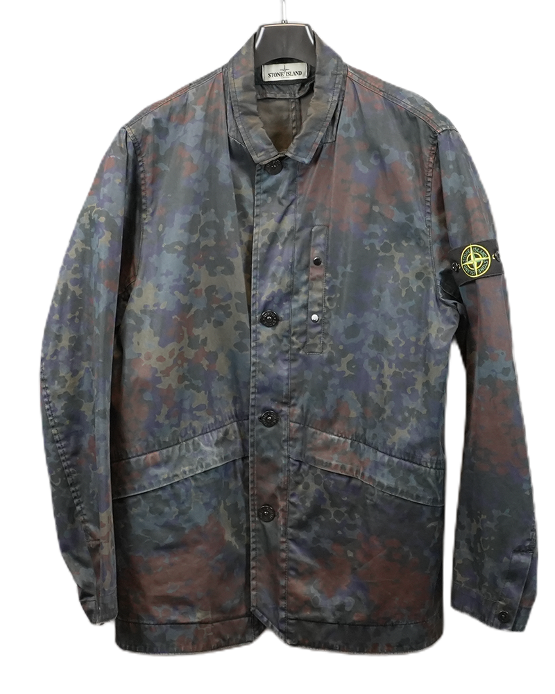 Stone Island Raso Gommato Camo Print OVD Field Jacket