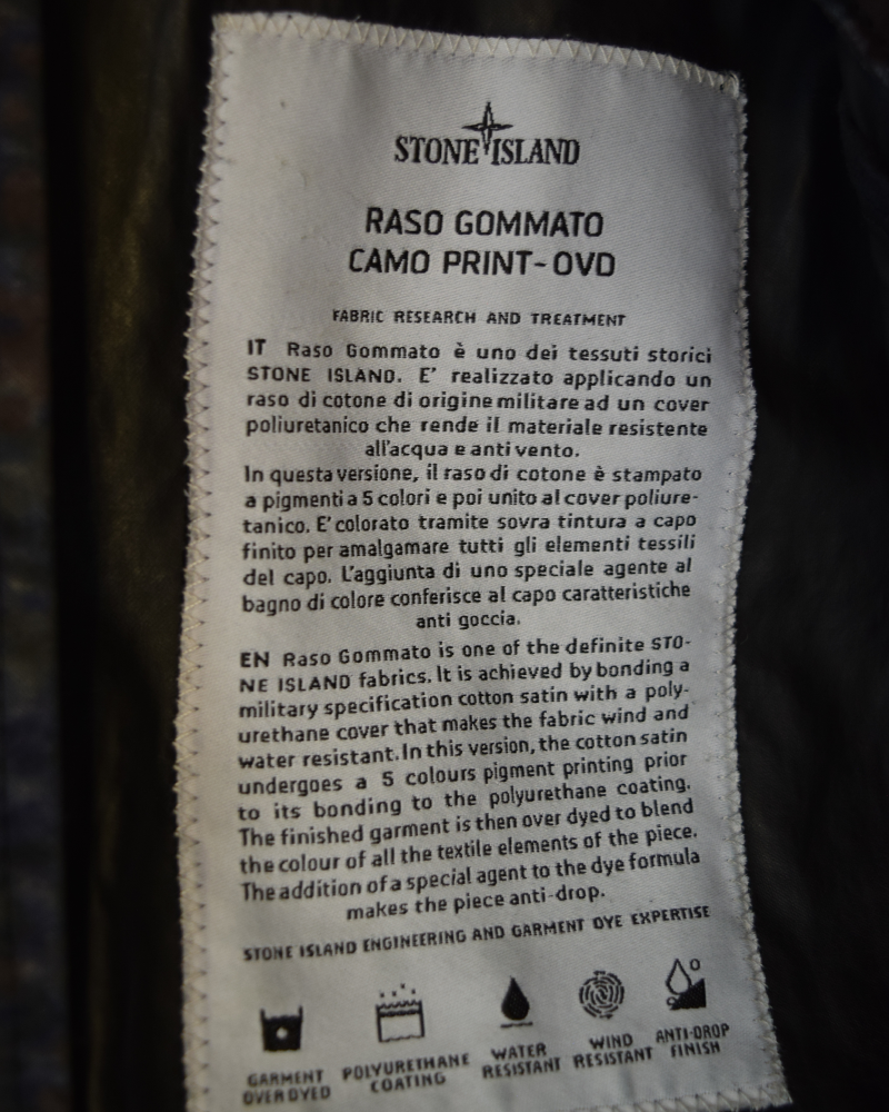 Stone Island Raso Gommato Camo Print OVD Field Jacket