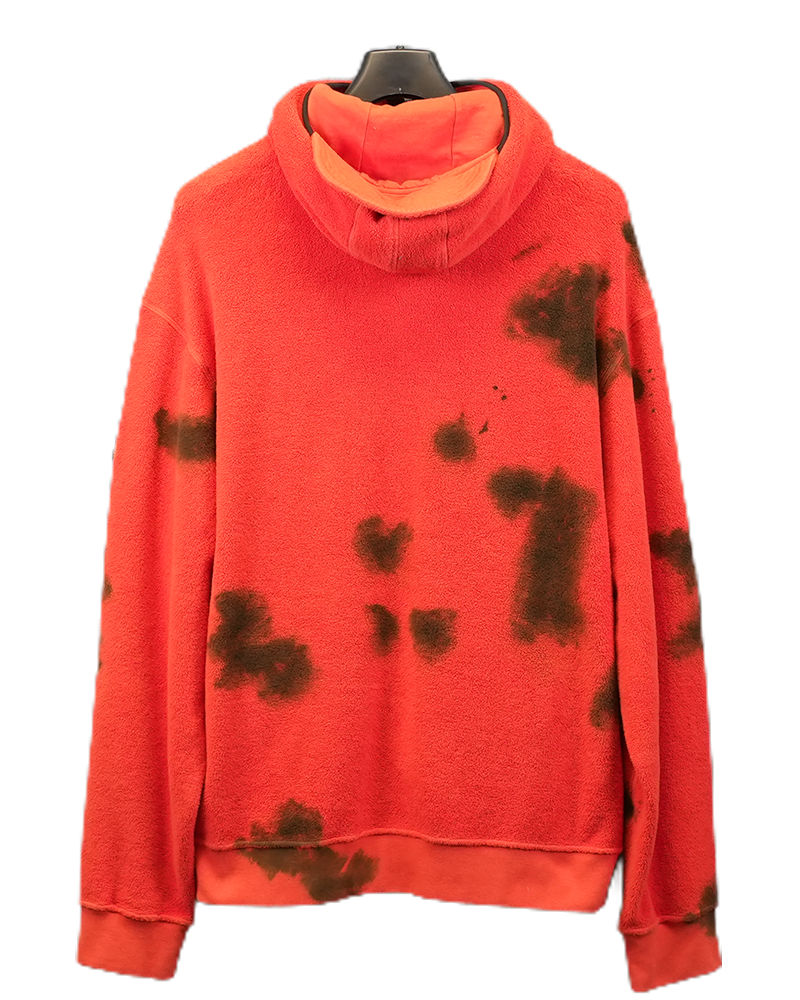 Stone Island Hand Sprayed Fleece Hoodie Red