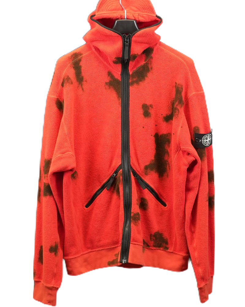 Stone Island Hand Sprayed Fleece Hoodie Red