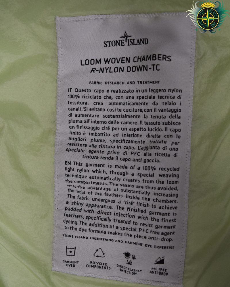 Stone Island Loom Woven Down Jacket Light Green - XL