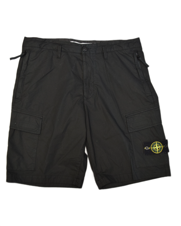 Stone Island Cargo Shorts Black front view