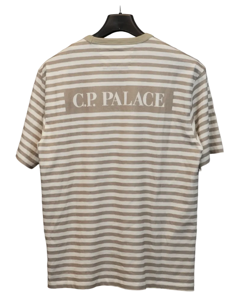 C. P Palace x Palace Open End Jersey Print T- Shirt Striped Brown back view