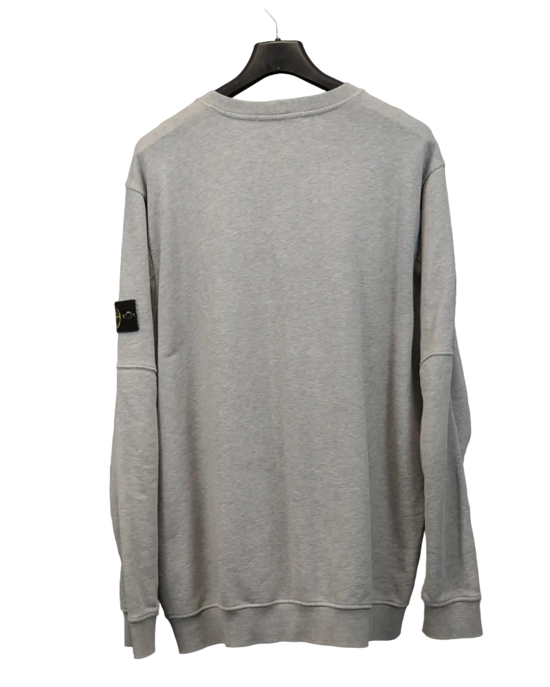 Stone Island Chest Pocket Crewneck Sweatshirt Grey back view