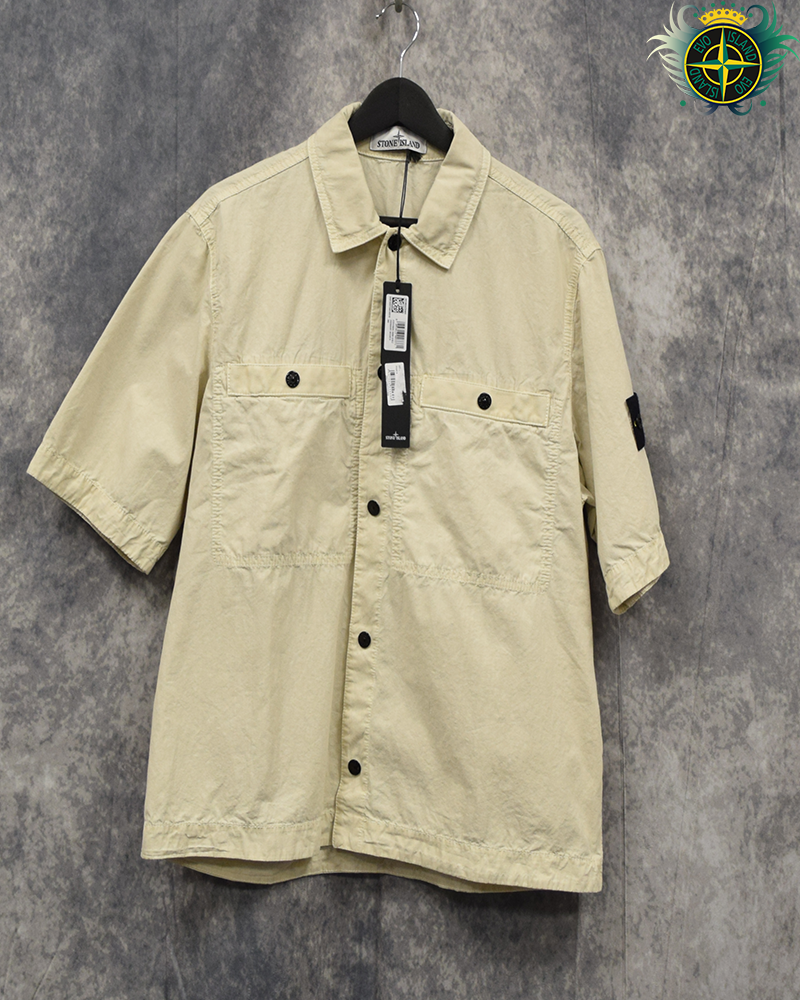 Stone Island Short Sleeve Overshirt Cream - S