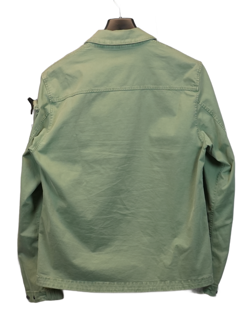 Stone Island Zipped Overshirt Green back view