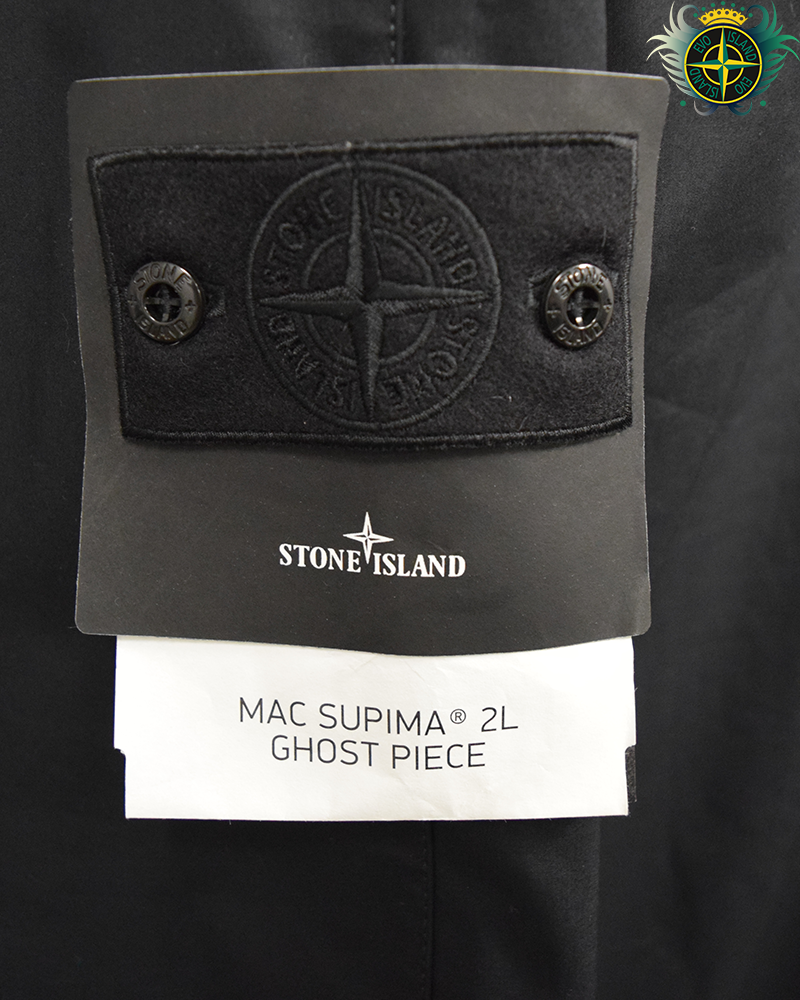 Stone Island Ghost Piece Mac Supima Trench Coat Black - XL