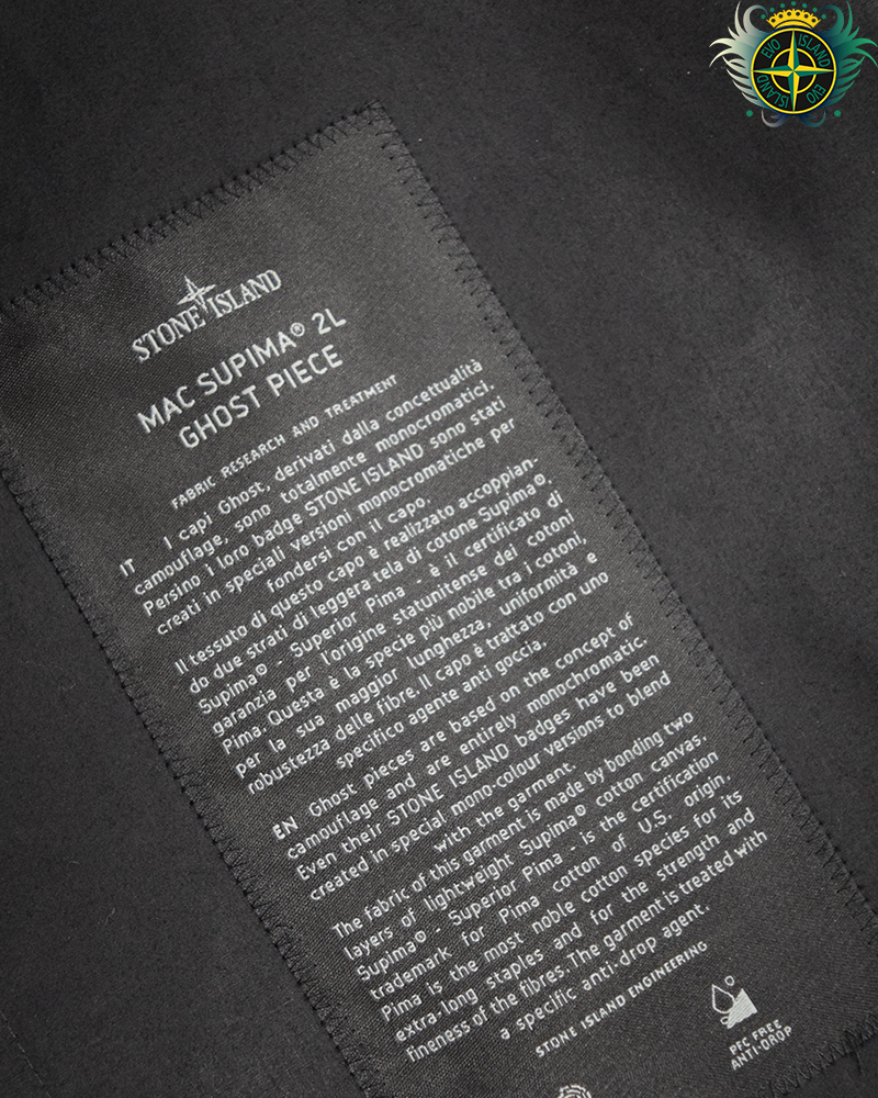 Stone Island Ghost Piece Mac Supima Trench Coat Black - XL