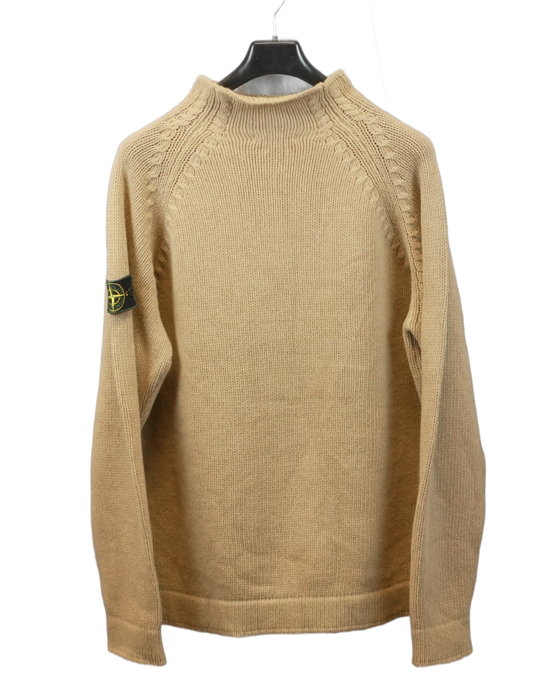 Stone island Vintage Fishermans Knit Beige front view