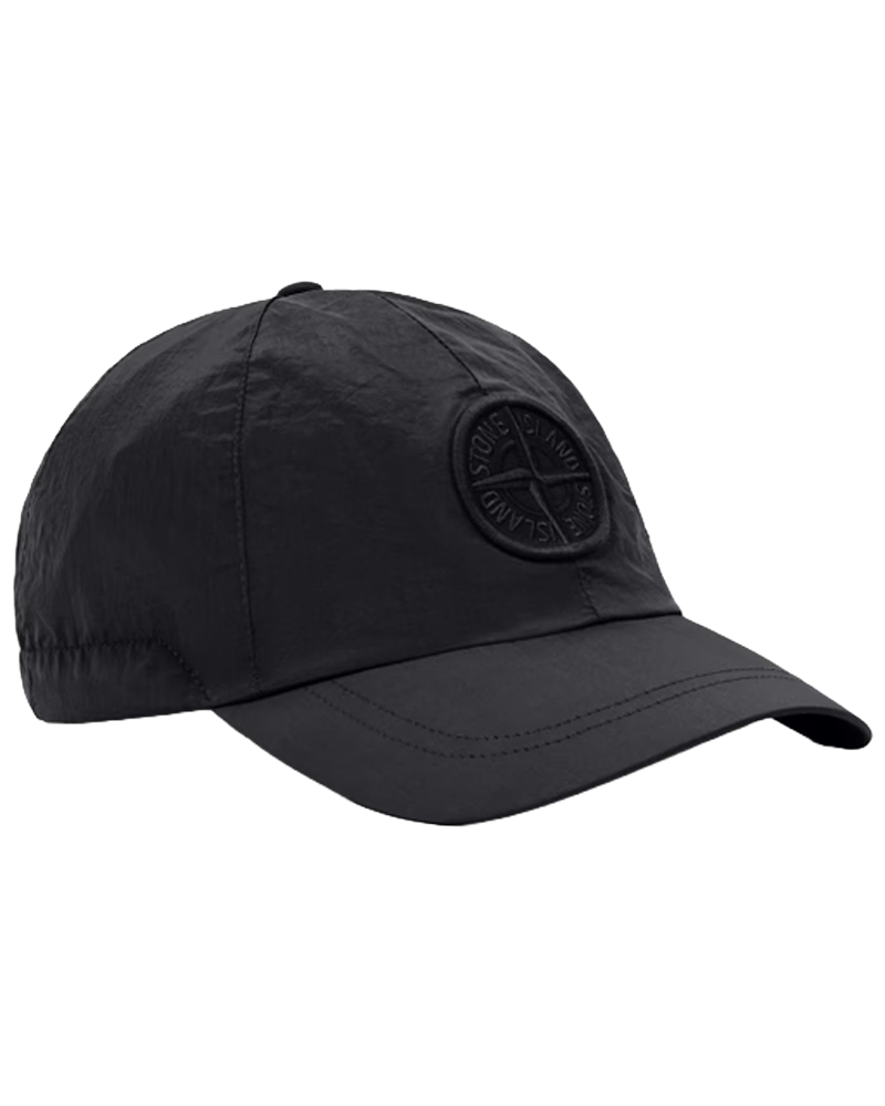 Stone Island Nylon Metal in Econyl® Baseball Cap with Compass embroidery Black