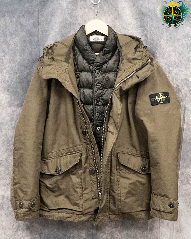 Stone Island David-TC With Down Liner Jacket Khaki - XL