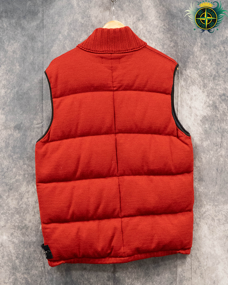 Stone Island Special Process Double Bag Knit Down Gilet Red - XXL