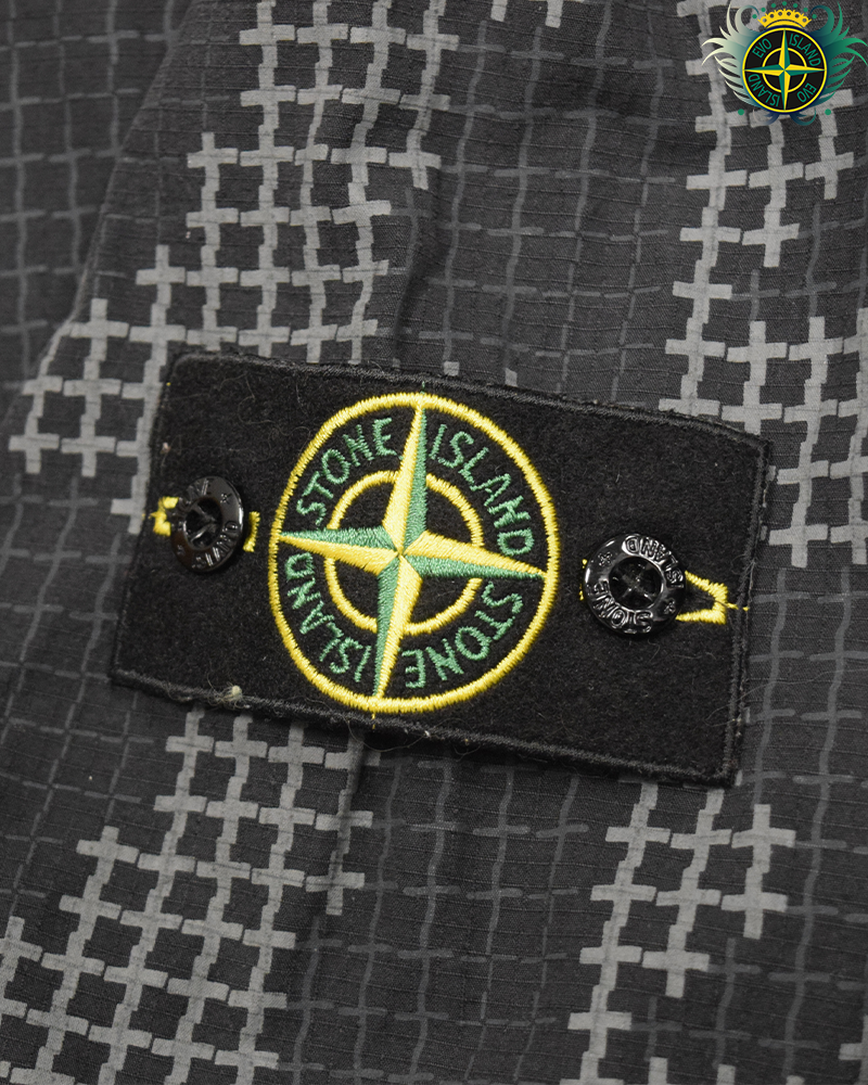 Stone Island RipStop Grid Camo Overshirt Black