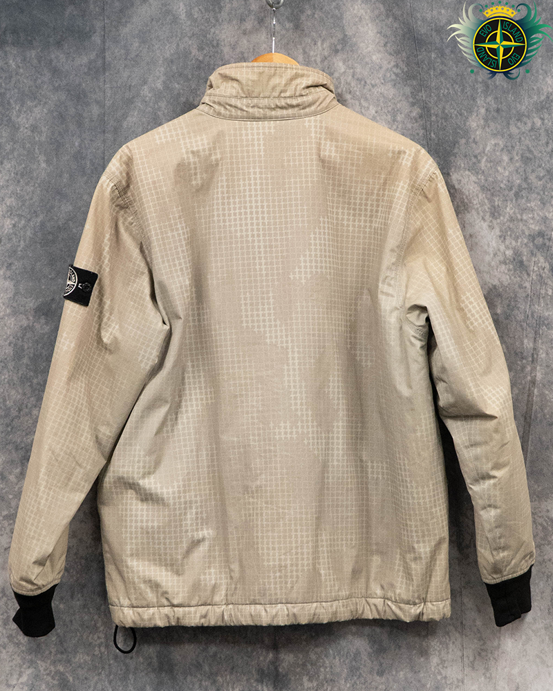 Stone Island SI Check Grid Camo Ice Jacket Off White - L