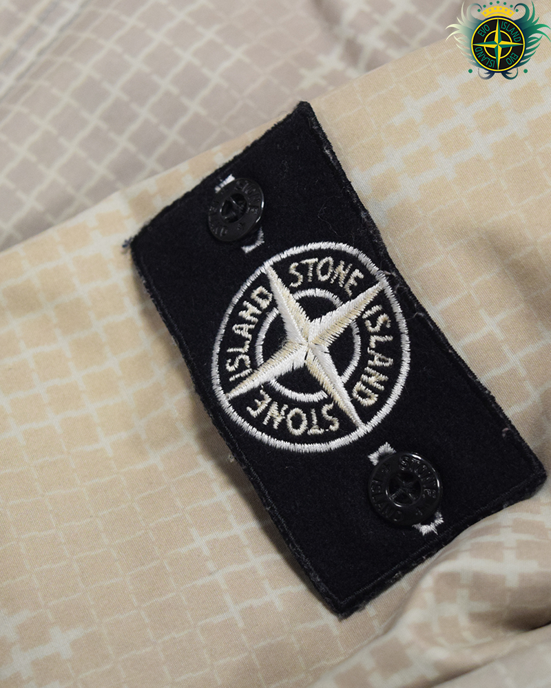 Stone Island SI Check Grid Camo Ice Jacket Off White - L
