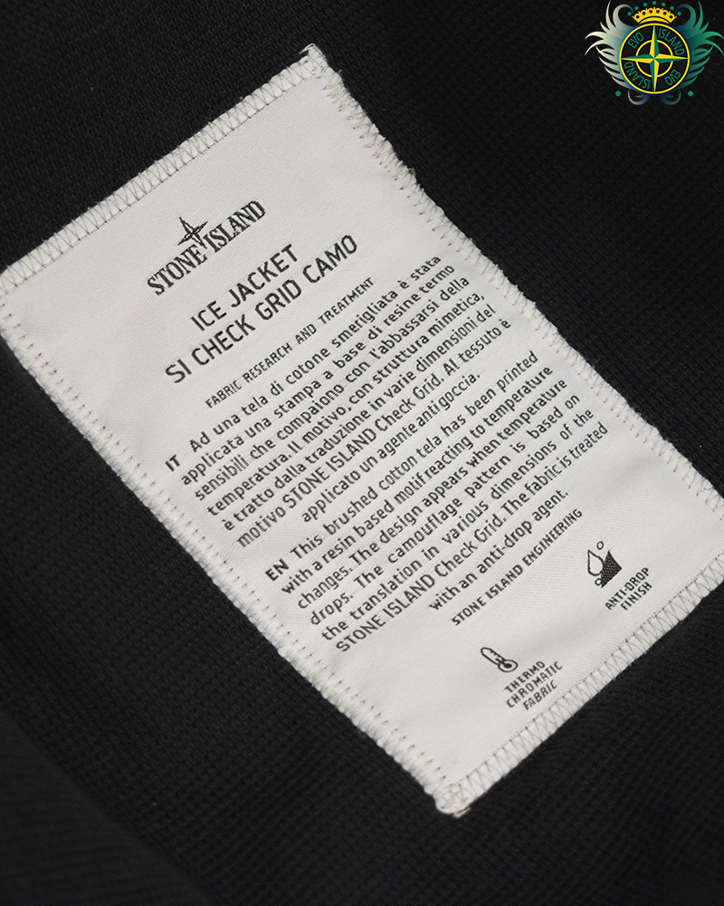 Stone Island SI Check Grid Camo Ice Jacket Off White - L