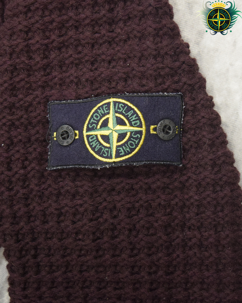 Stone Island 2002 Heavy Knit Full Zip Cardigan Purple - L (Staff Release)