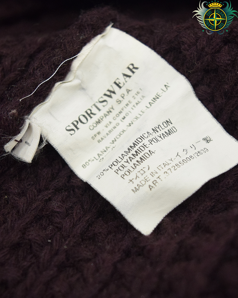 Stone Island 2002 Heavy Knit Full Zip Cardigan Purple - L (Staff Release)