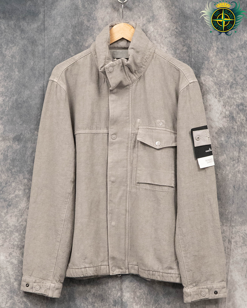 Stone Island Ghost Piece Bonded Linen Jacket Grey - L