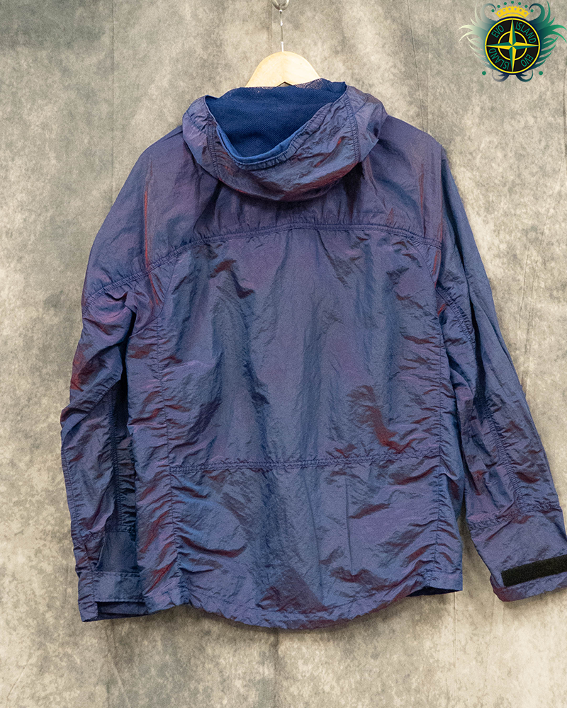 Stone Island Nylon Metal Watro Red Weft Jacket Blue - L