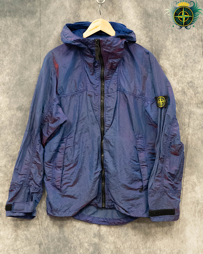 Stone Island Nylon Metal Watro Red Weft Jacket Blue - L