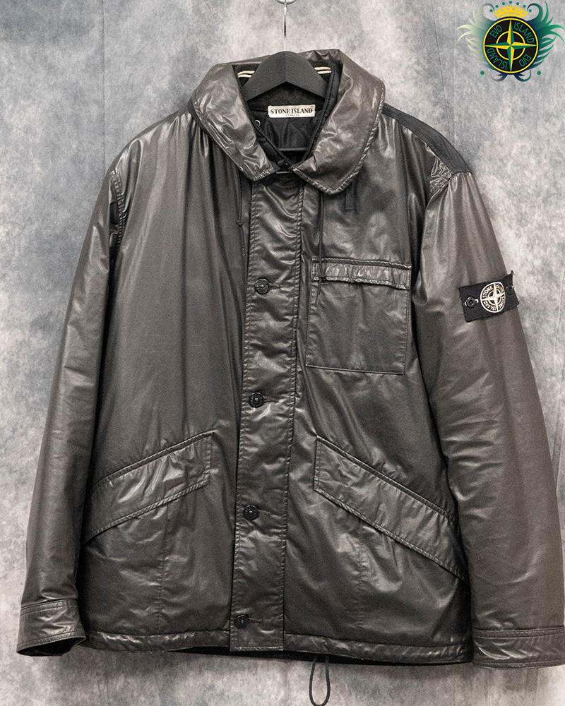 Stone Island Nylon Backed Ice Jacket Black - XL