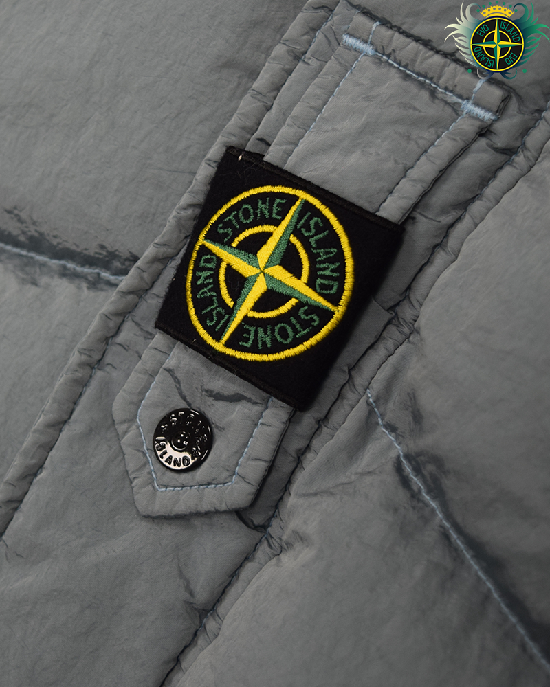 Stone Island Nylon Metal Reversible Down Jacket Silver/Blue - L