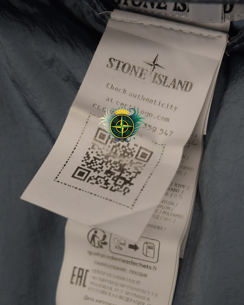 Stone Island Nylon Metal Reversible Down Jacket Silver/Blue - L