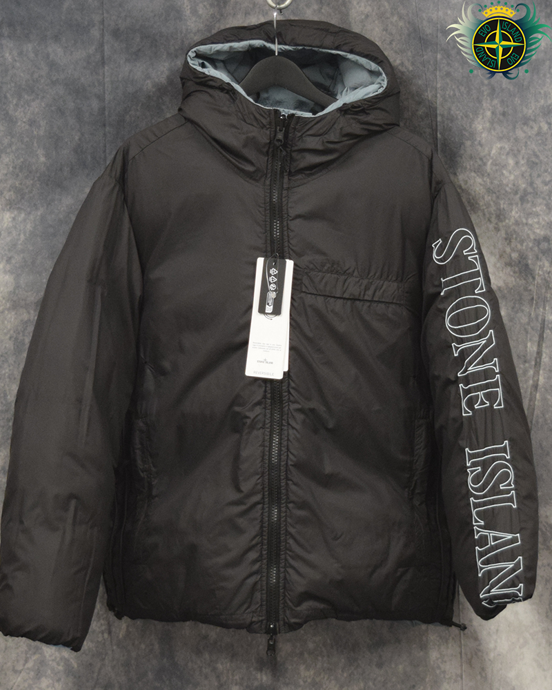 Stone Island Nylon Metal Reversible Down Jacket Silver/Blue - L