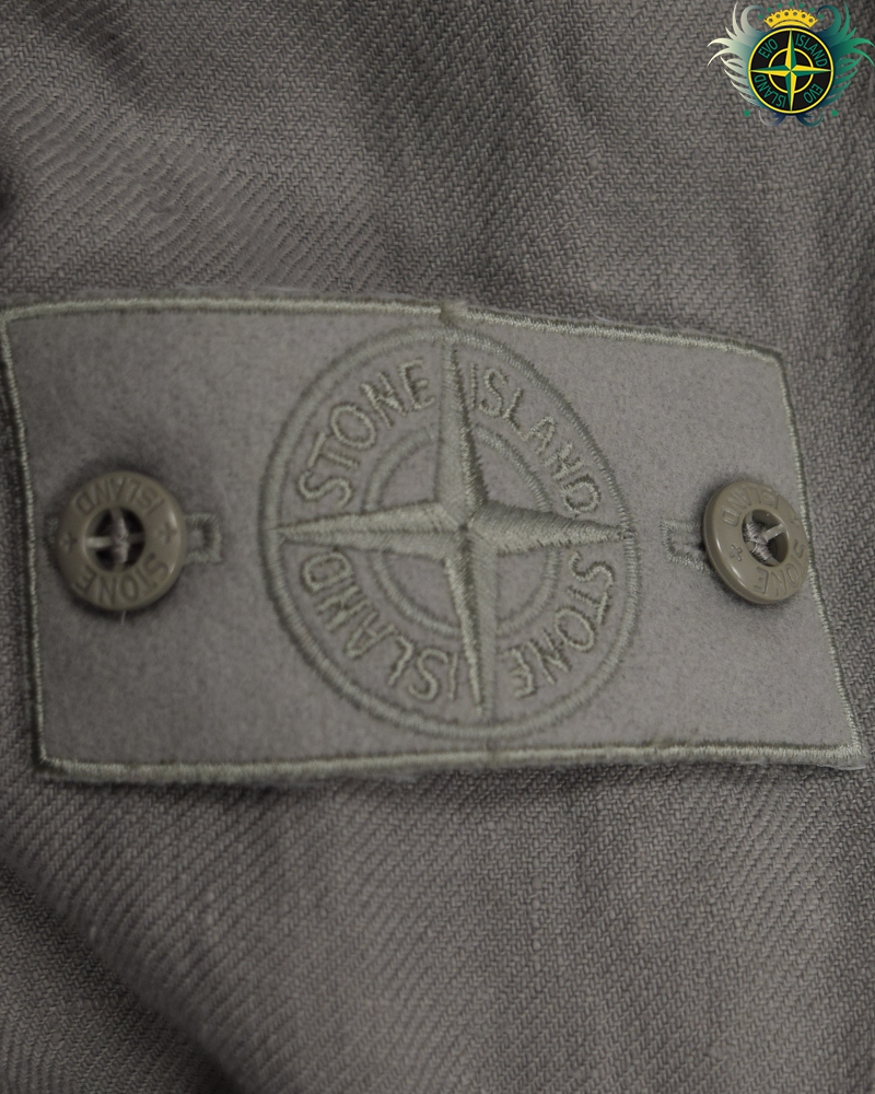 Stone Island Ghost Piece Linen Overshirt Grey