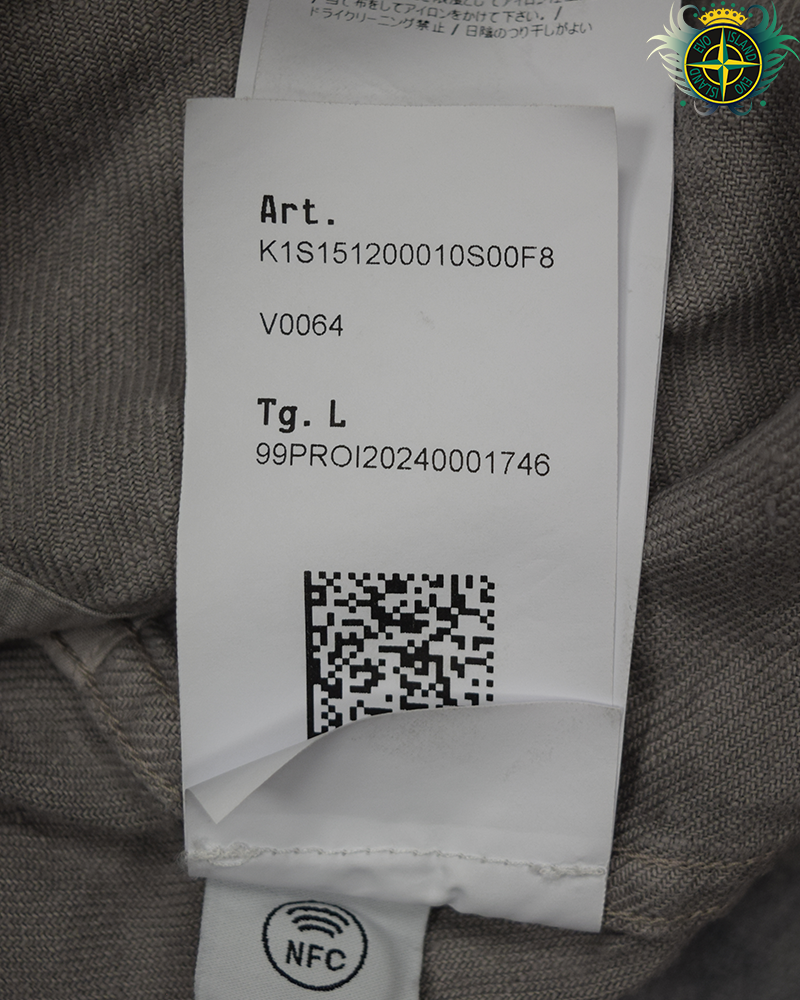 Stone Island Ghost Piece Linen Overshirt Grey