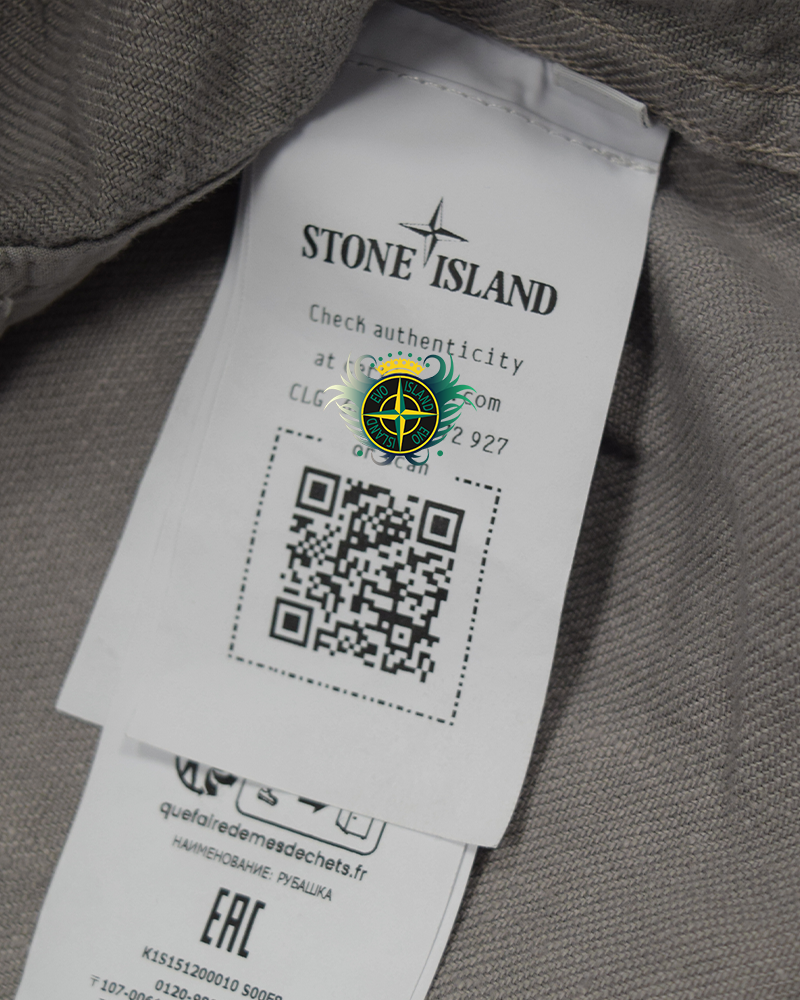 Stone Island Ghost Piece Linen Overshirt Grey