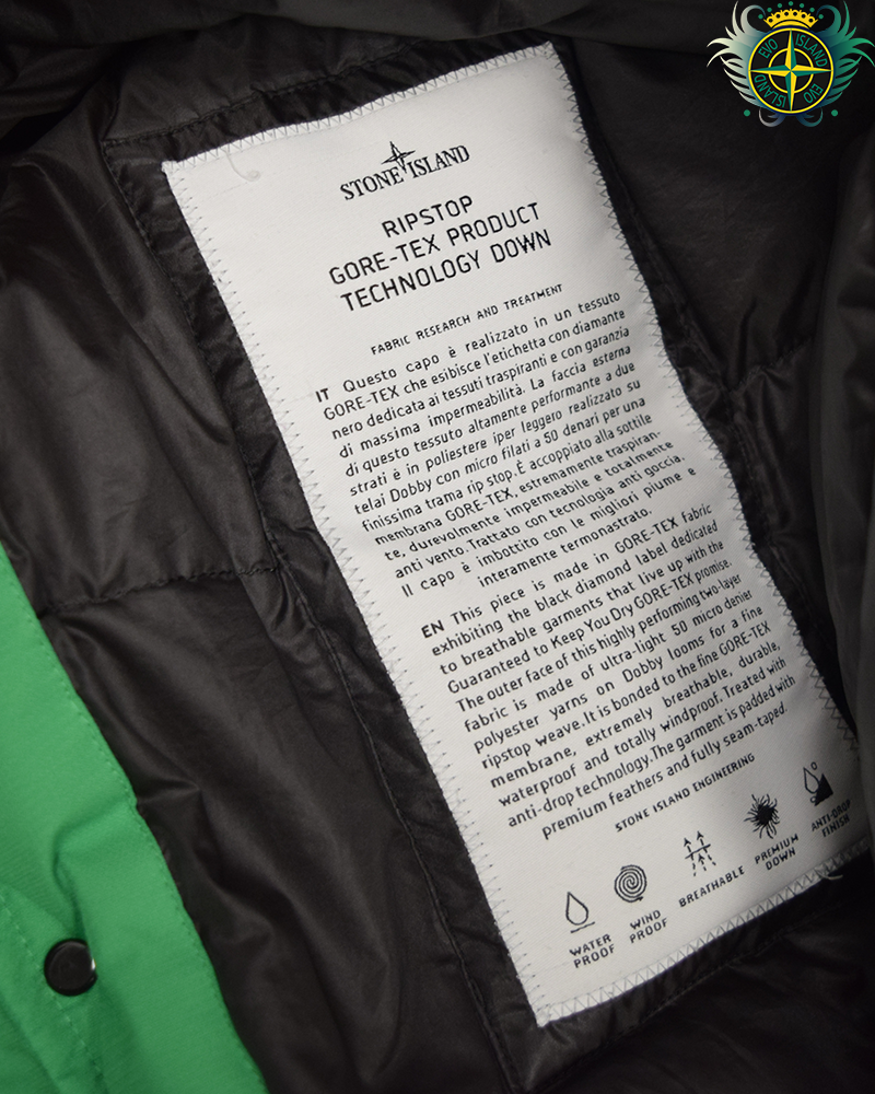 Stone Island Gore-Tex Ripstop Down Jacket Green - L
