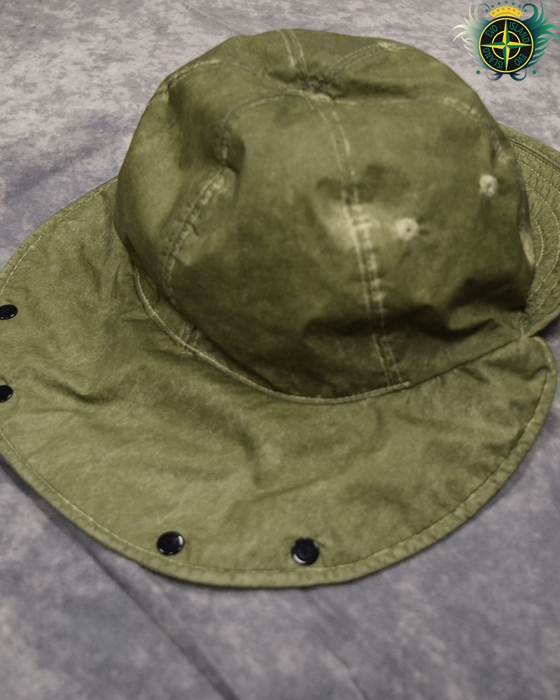 Stone Island Oxford Membrana 3L Dust Hat Green - M