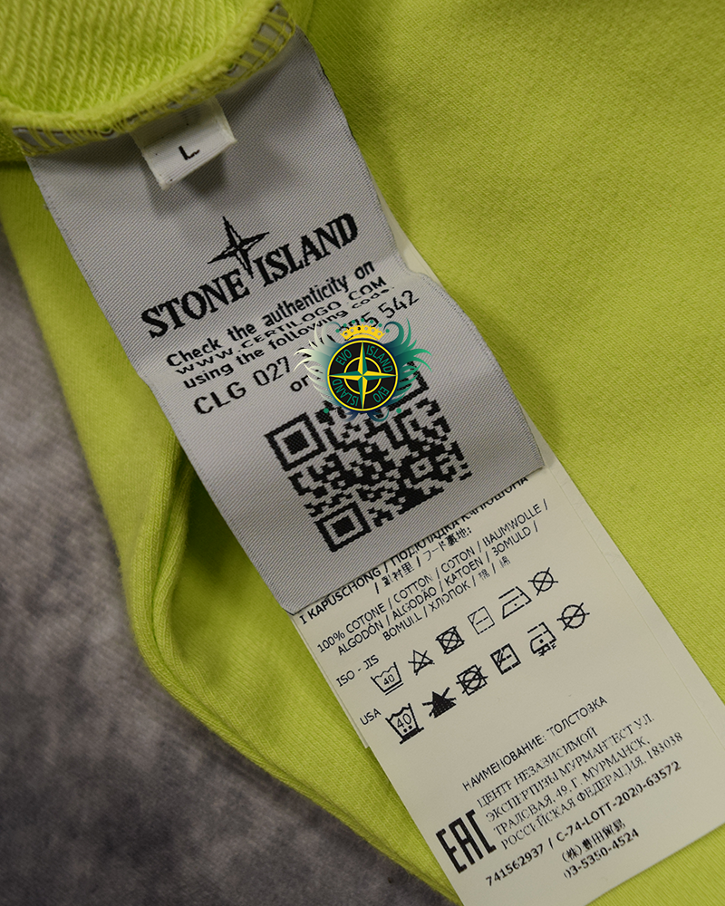 Stone Island Compass Patch Hoodie Yellow - L