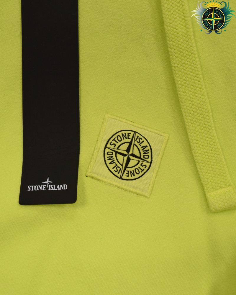 Stone Island Compass Patch Hoodie Yellow - L