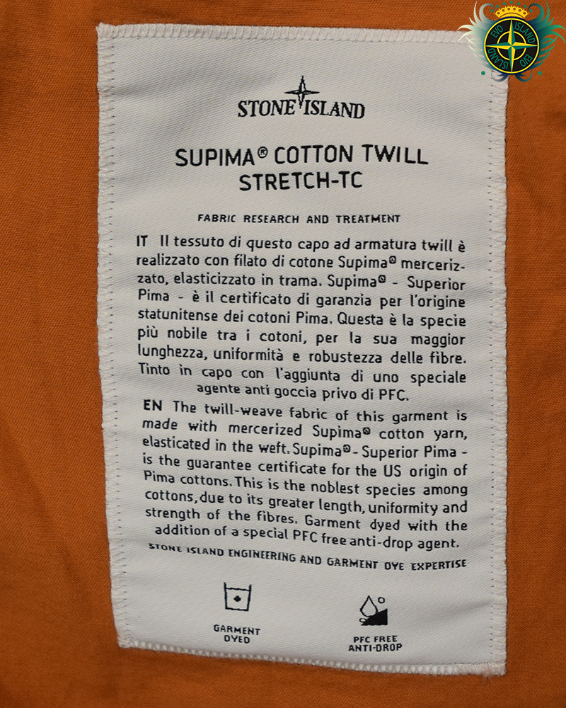Stone Island Supima Cotton Twill Stretch TC Jacket Orange - 3XL