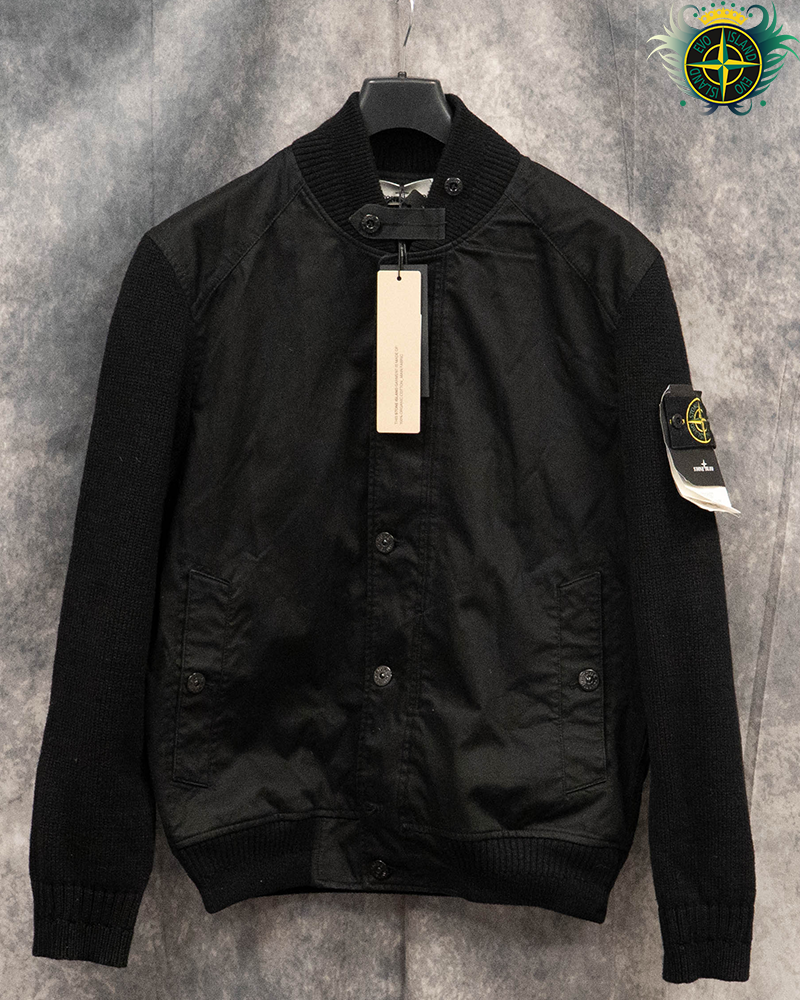 Stone Island Bio Raso With Bio Alloy Light Cover T-C Bomber Jacket Black - L