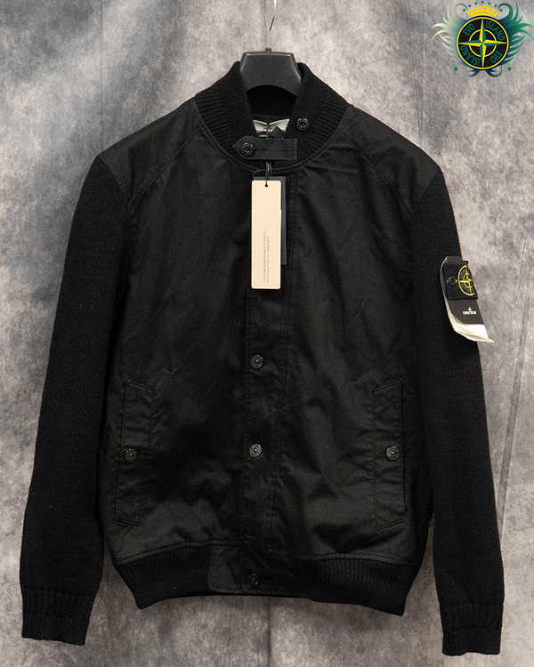Stone Island Bio Raso With Bio Alloy Light Cover T-C Bomber Jacket Black - L