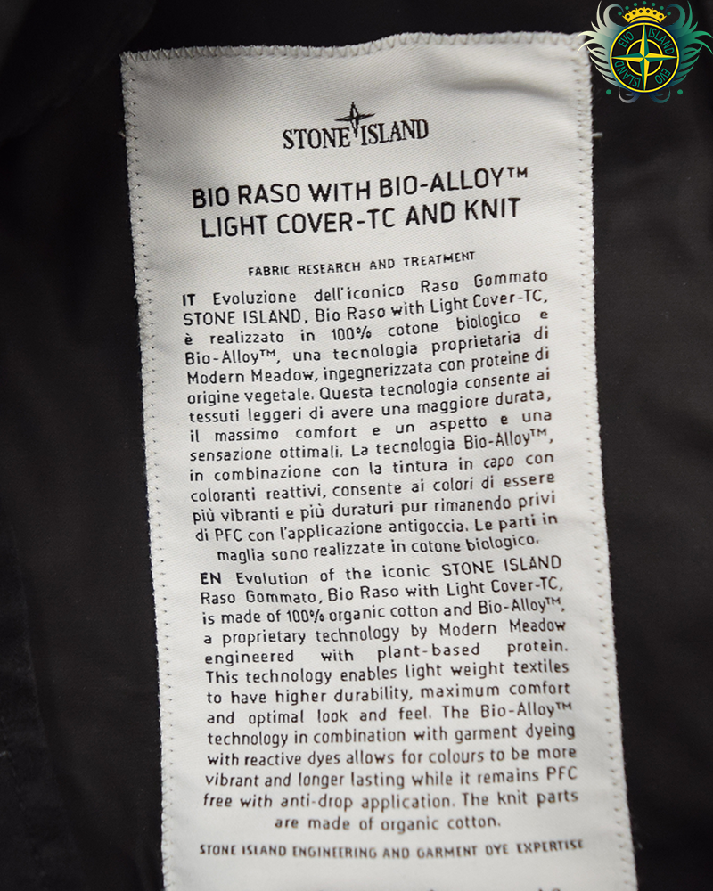 Stone Island Bio Raso With Bio Alloy Light Cover T-C Bomber Jacket Black - L