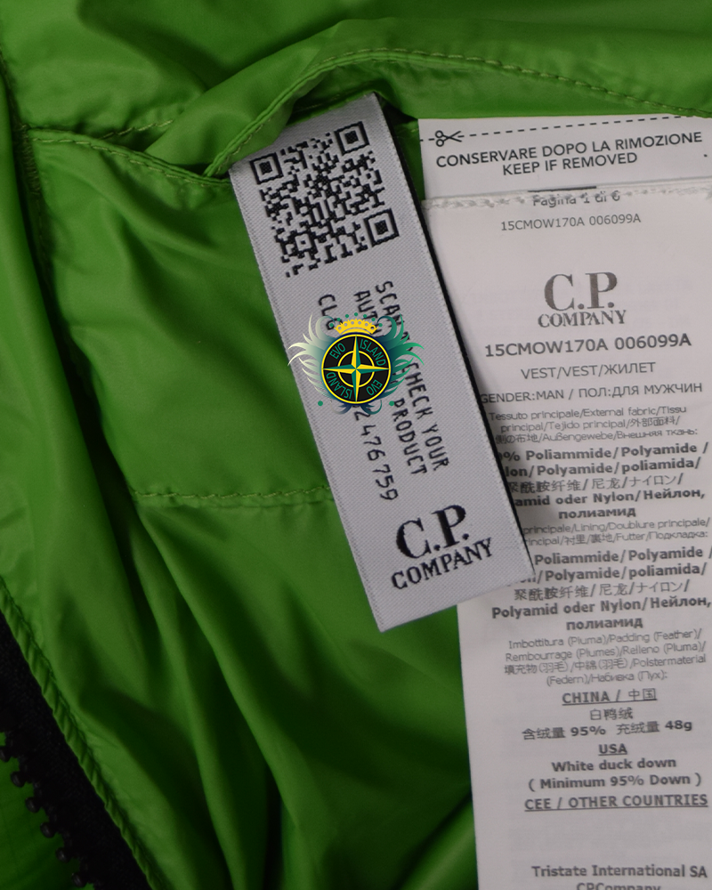 C.P Company D.D. Shell Lens Gilet Green - 52/XL
