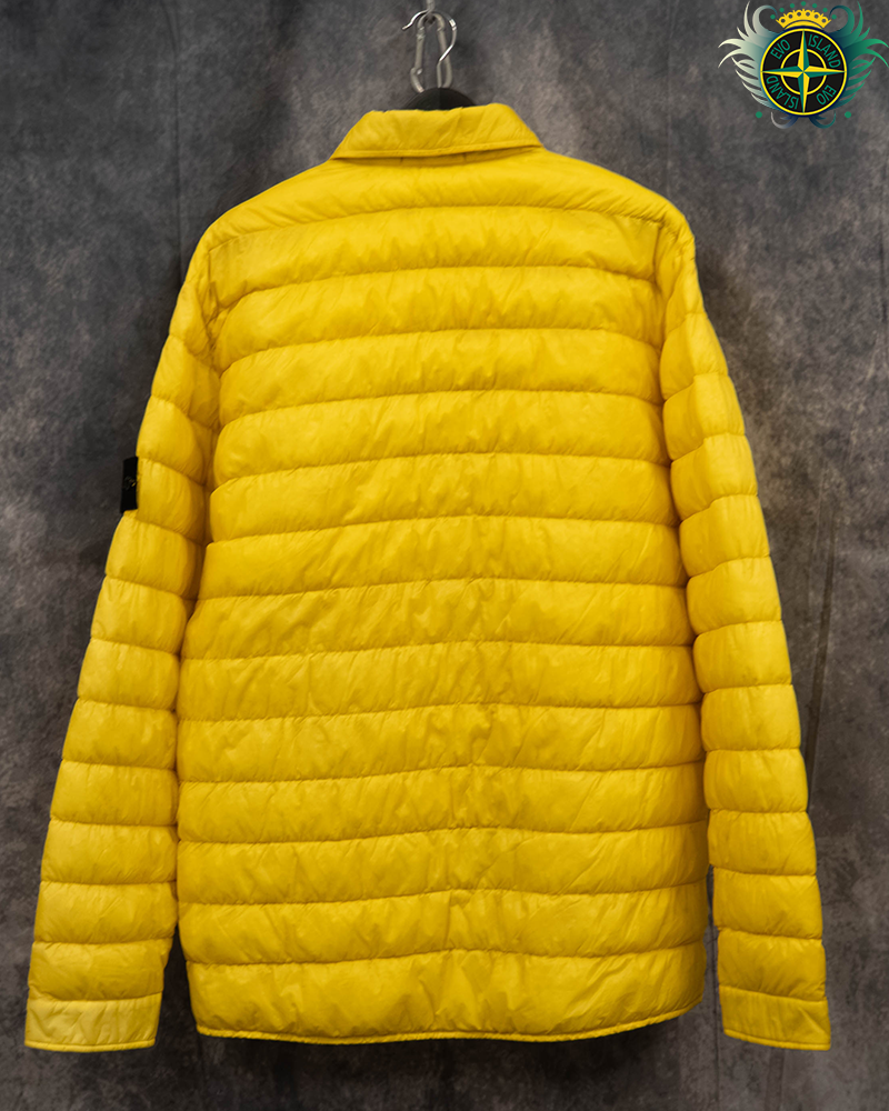 Stone Island Garment Dyed Micro Yarn Down Jacket Yellow