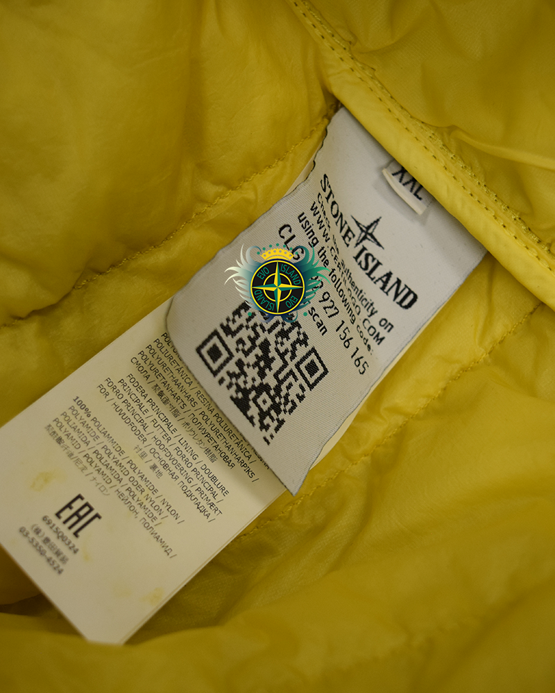 Stone Island Garment Dyed Micro Yarn Down Jacket Yellow