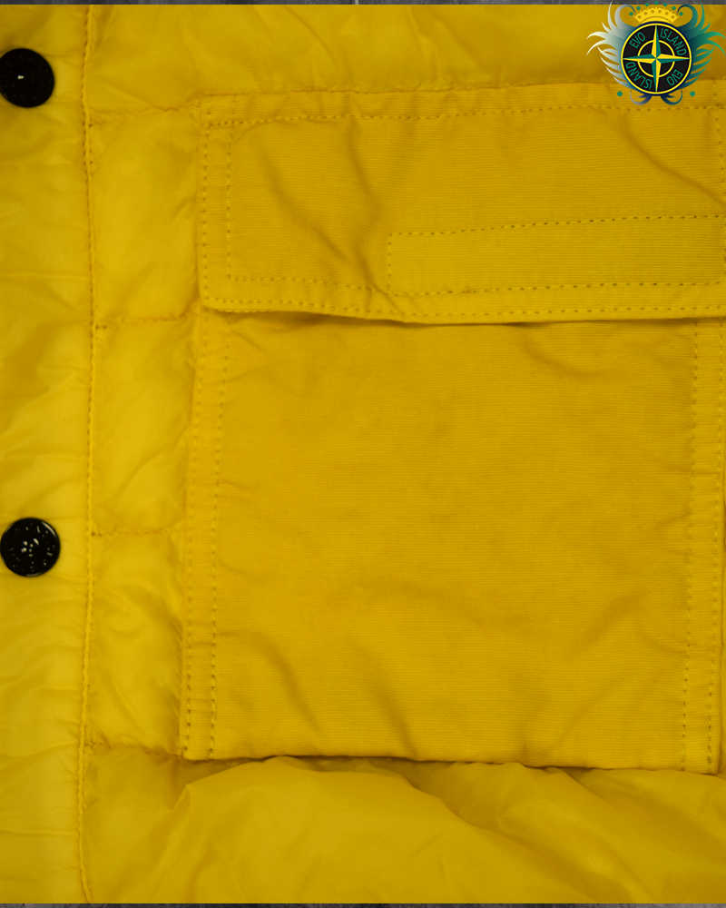 Stone Island Garment Dyed Micro Yarn Down Jacket Yellow